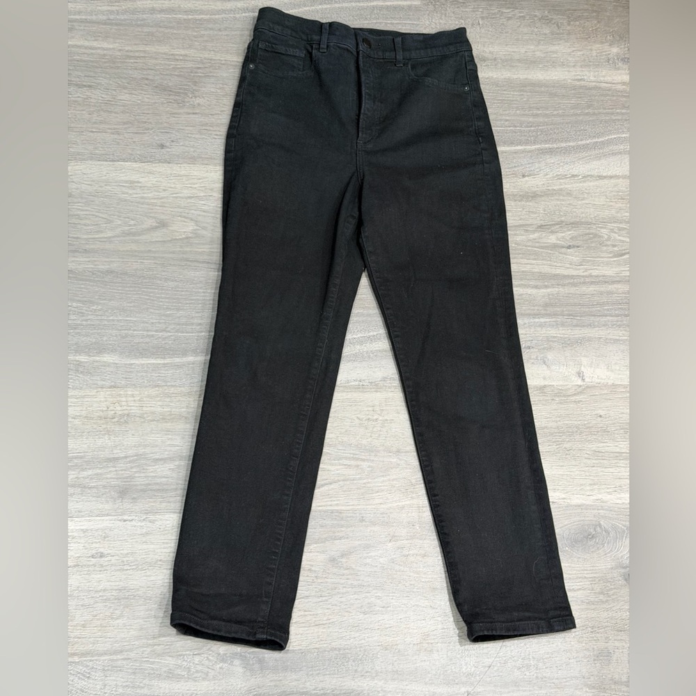 Express Jet Black Slim Super High Rise Denim Perfect Women Jeans 8R